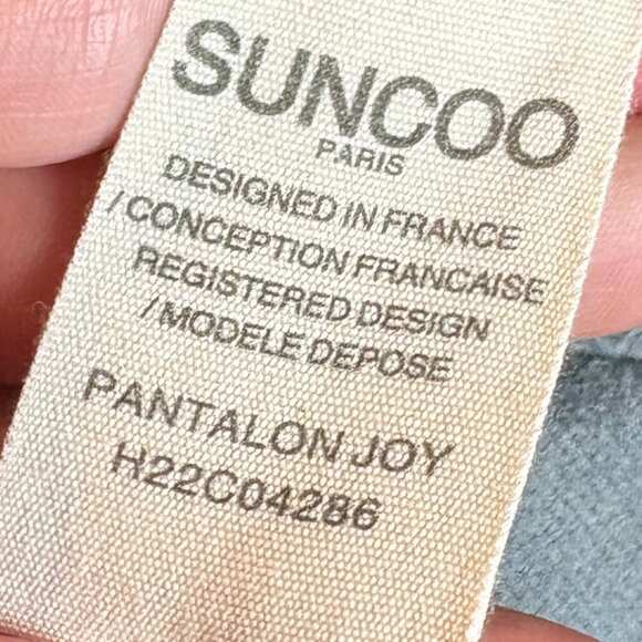 Suncoo Paris burgundy faux leather wide leg cropped pants - Picture 5 of 6